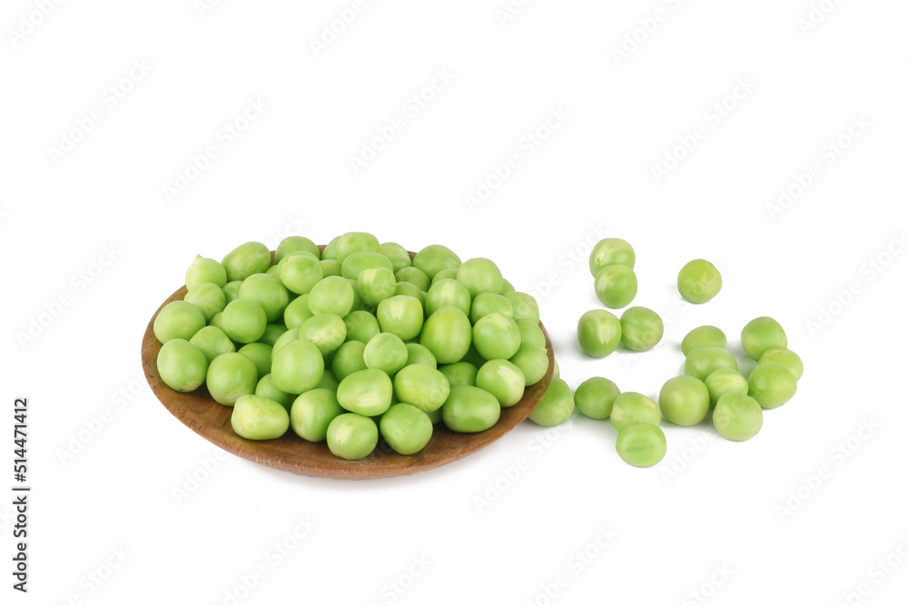 Fresh green peas isolated on white background Fresh green peas isolated on white background