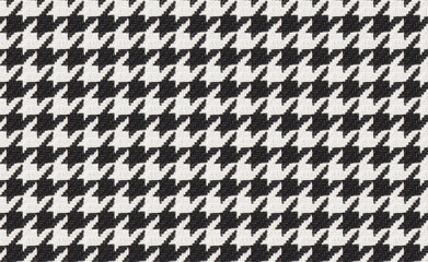 Black hound tooth real fabric  seamless pattern textile