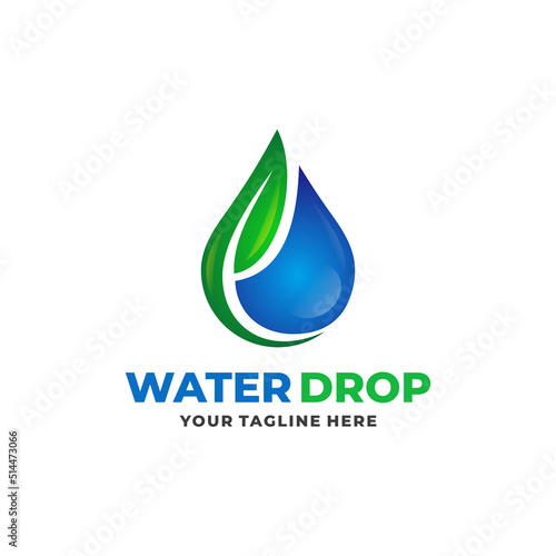 Water drop logo design vector
