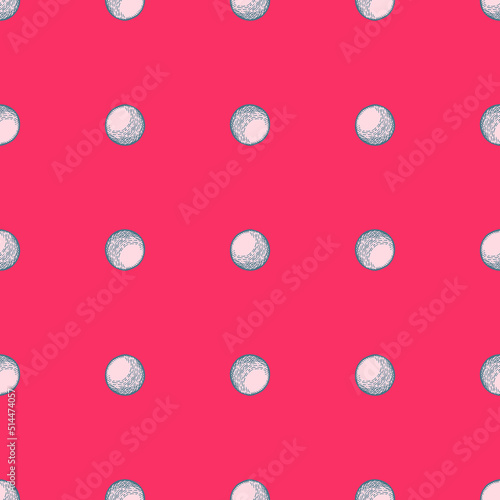 Ball engraved seamless pattern. Vintage sports elements for table tennis hand drawn style.