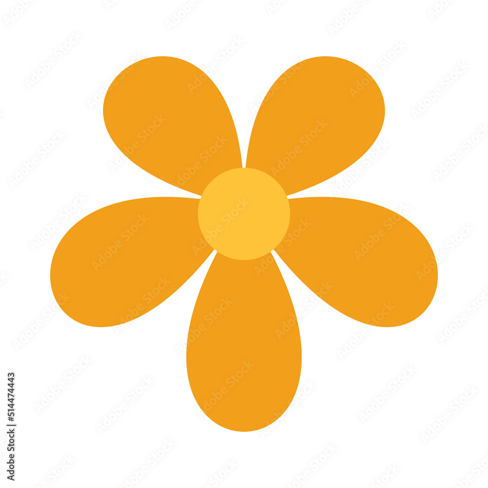 Fototapeta premium Retro Geometric Flower Flat Vector Icon