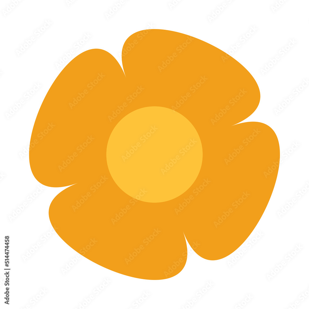Retro Geometric Flower Flat Vector Icon Retro Geometric Flower Flat Vector Icon