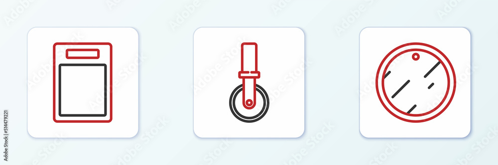 Set line Cutting board, and Pizza knife icon. Vector Set line Cutting board, and Pizza knife icon. Vector