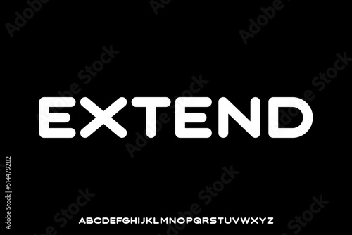 Bold rounded extended display font vector