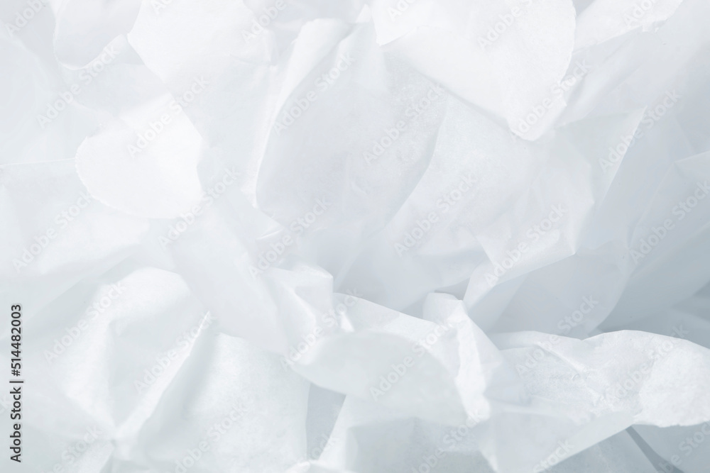 Obraz premium Background from white thin wrinkled paper.