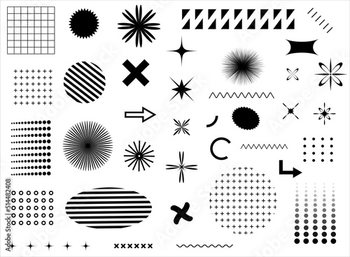 set of diferent geometric shapes,
stars,triangels, dots,circles, arows, to use in your everyday projects and make your work simpler, bauhaus minimalistic, brutalism inspired set