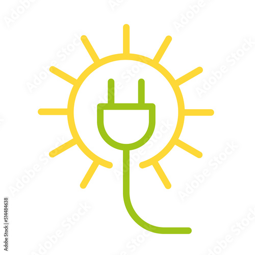 solar energy icon, clean sustainable, renewable power energy- vector illustration