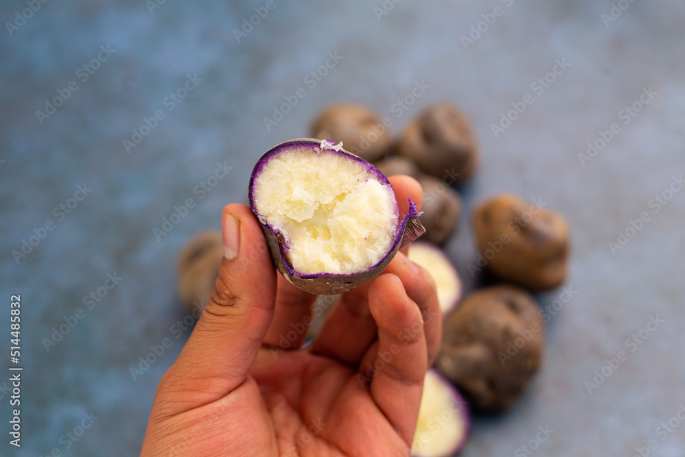 Papa nativa de Perú hervida. Concepto de alimentos. Stock Photo | Adobe ...