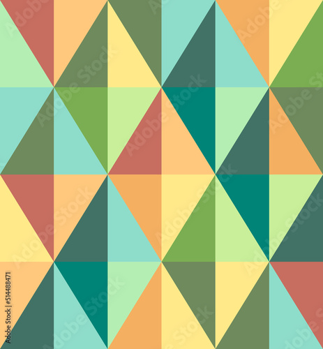 Geometric triangular seamless pattern in bright colors