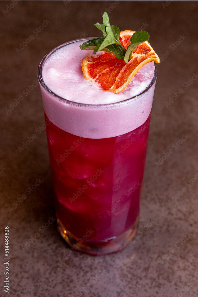 Coctail drink, red with orange Coctail drink, red with orange