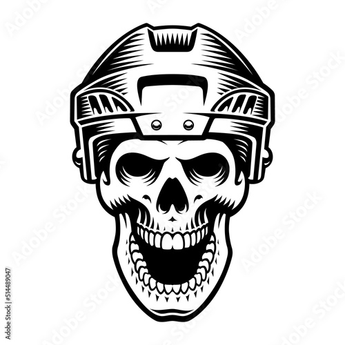 vector skull in hockey helmet