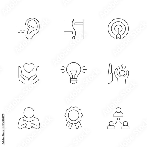 Set line icons of soft skills