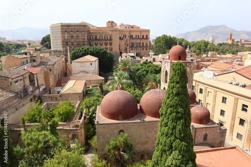 Palermo, Sicily (Italy): panoramic view from the bell tower of St. Joseph Cafasso (San Giuseppe Cafasso) church  photo