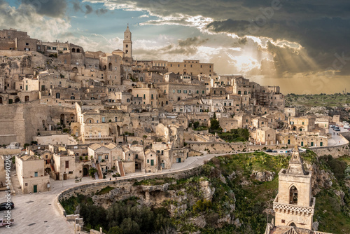 Fotografie Panoramic view of the famous Sassi di Matera, Italy