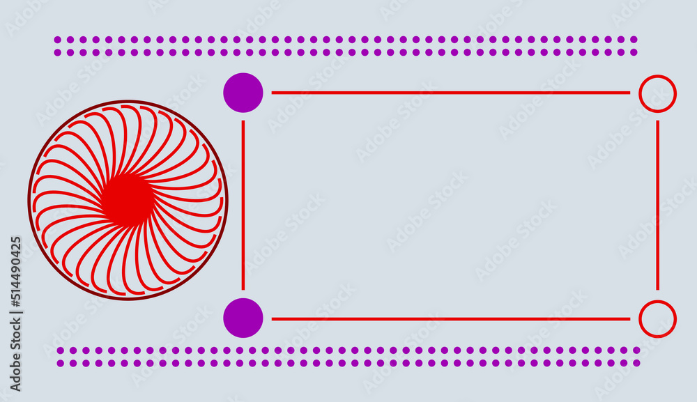 Background with wavy circle shape with red and magenta color squares. Background with wavy circle shape with red and magenta color squares.