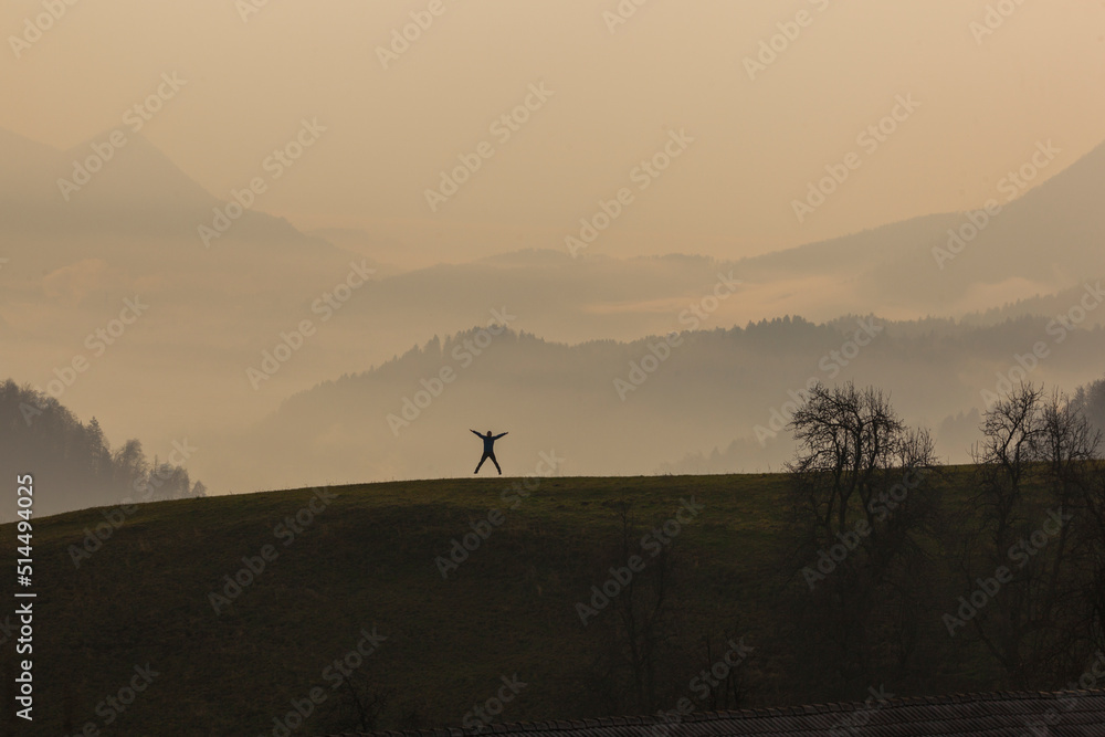 Foggy Morning in the Julian Alps, Jamnik Slovenia