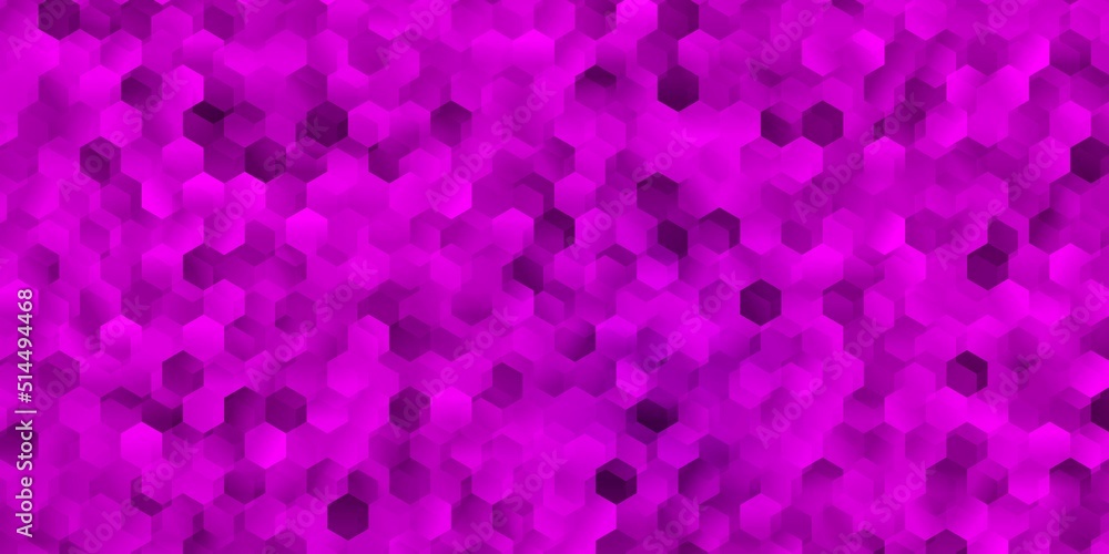 Light pink vector layout with shapes of hexagons.