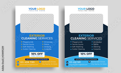 advertising Pressure Washing and Power Washing Flyer Template, window washing flyer Deck, exterior cleaning service
