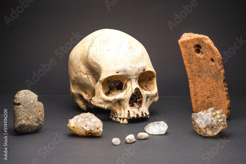 HUMAN SKULL OF PERUVIAN ANCESTORS