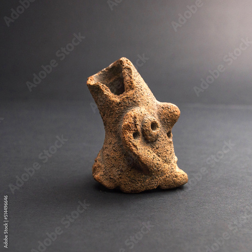 DETAILS OF ANCIENT PERUVIAN CERAMICS OBJECTS