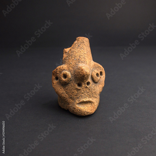 DETAILS OF ANCIENT PERUVIAN CERAMICS OBJECTS