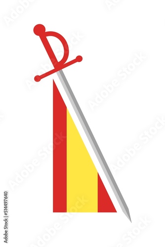 Bullfighter swords and spanish flag