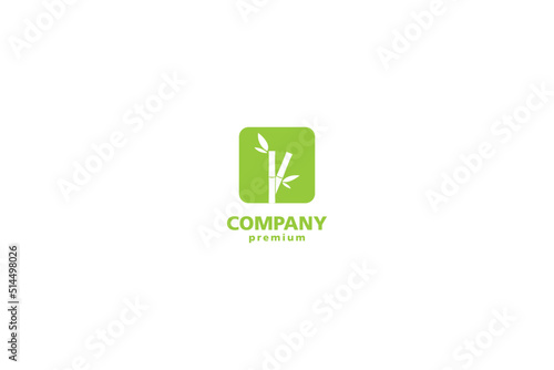 Flat bamboo logo design vector template illustration idea photo