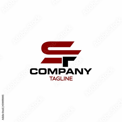 letter sf tech logo design