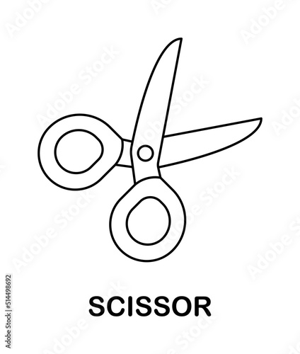 Coloring page with Scissor for kids