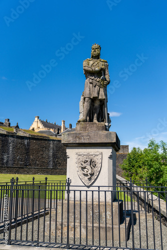 statue of Robert Bruce King of Scotland outside of Stirling Castle