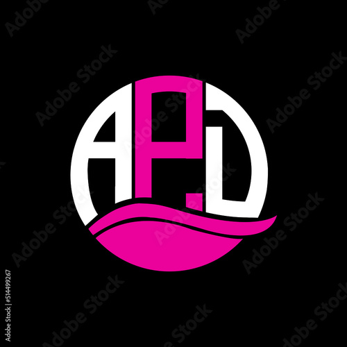 APD logo monogram isolated on circle element design template, APD letter logo design on black background. APD creative initials letter logo concept. APD letter design.
