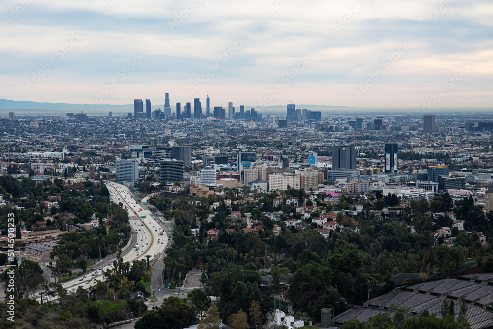 Downtown Los Angeles view in the afternoon