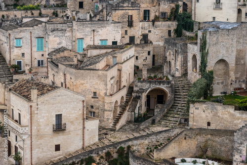 Residential cave houses in historic downtown Matera, Southern Italy #514500242
