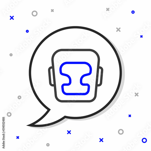 Line Boxing helmet icon isolated on white background. Colorful outline concept. Vector