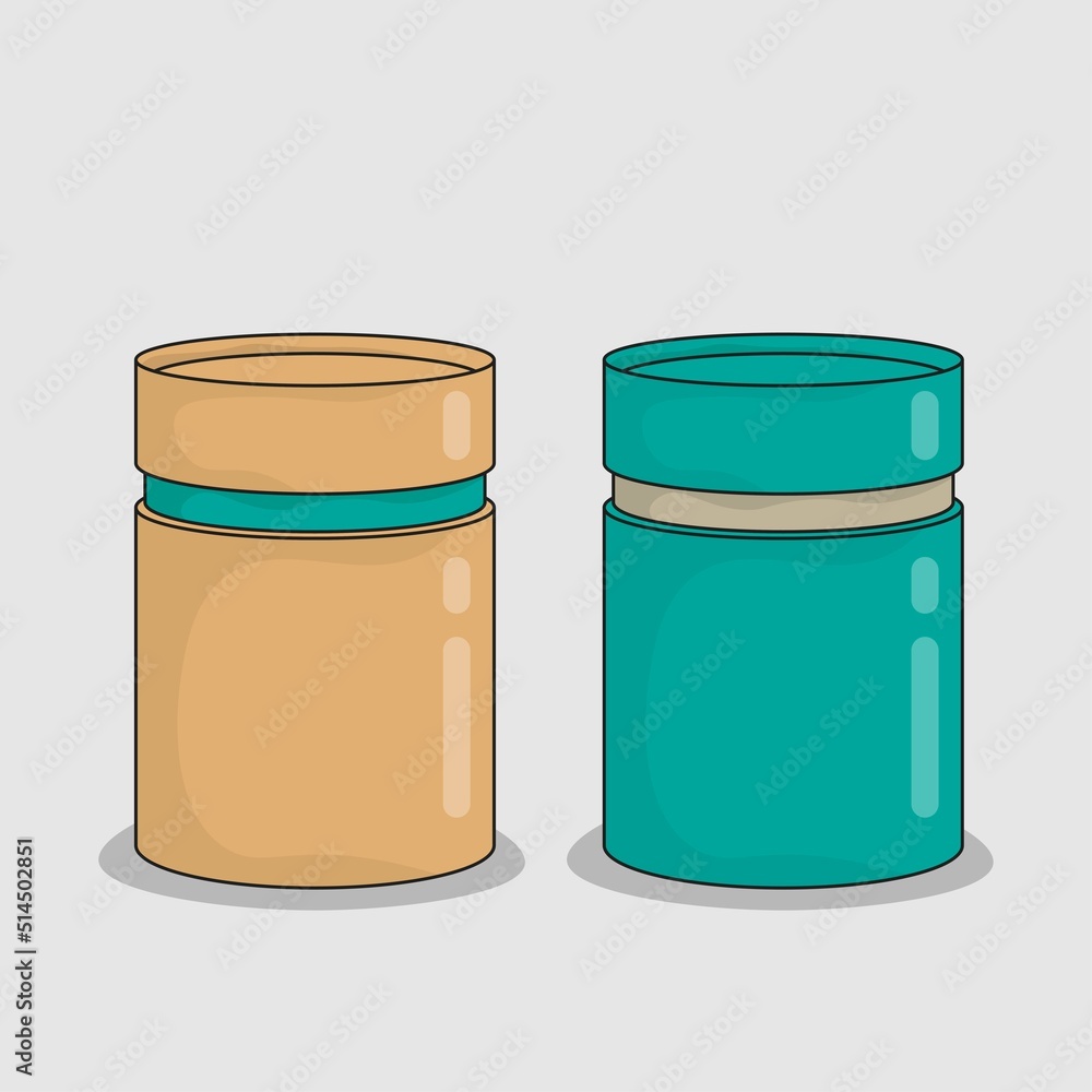 Cylinder template design in green and cardboard design for product packaging design Cylinder template design in green and cardboard design for product packaging design