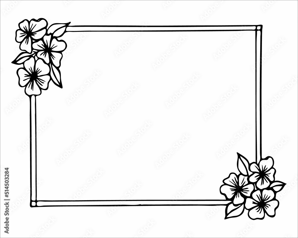 Obraz premium Hand drawn doodle style frame