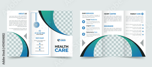 Medical Clinic, healthcare, treatment business trifold brochure template