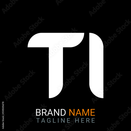 Ti Letter Logo design. black background.