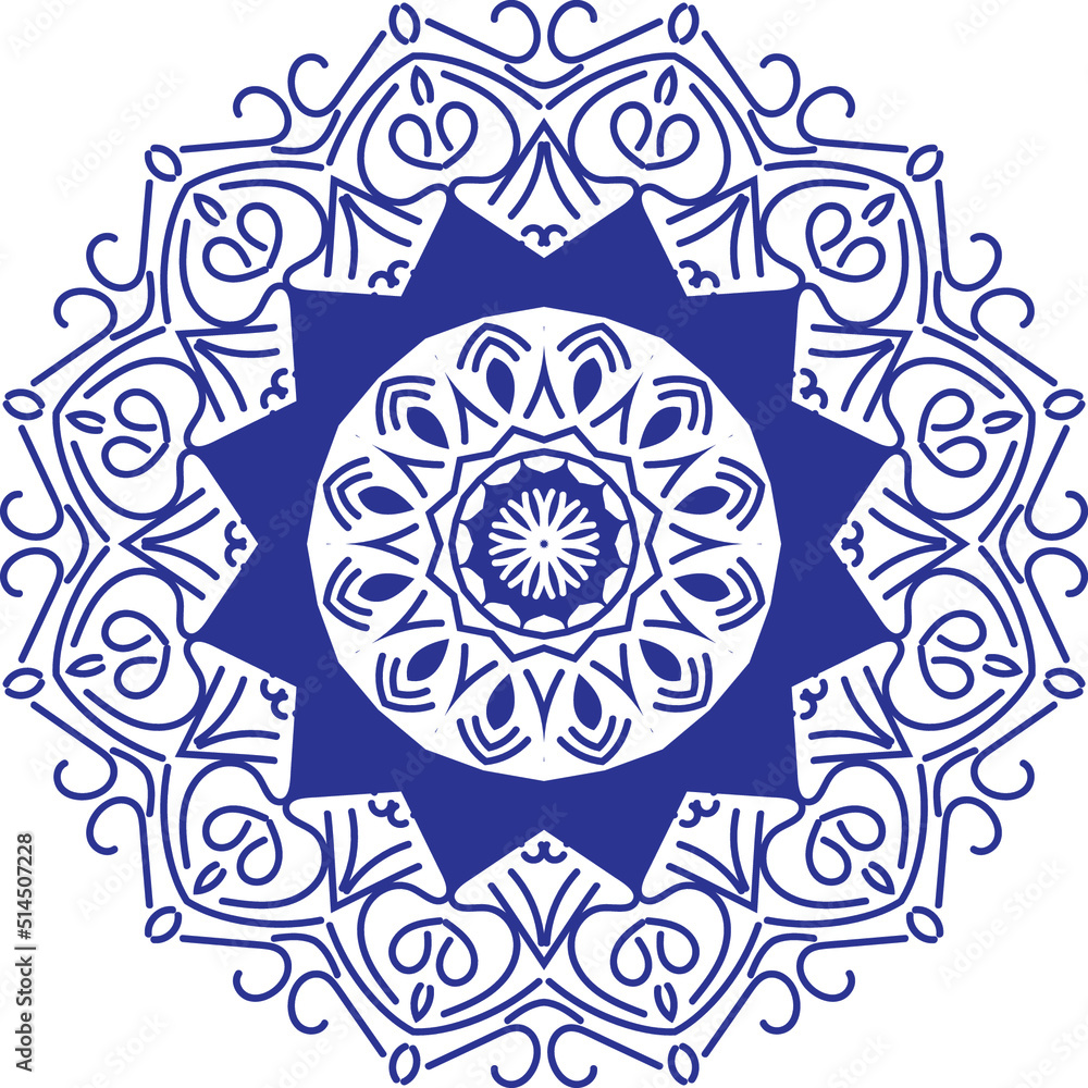 Mandala ornament outline doodle hand-drawn illustration. Vector henna tattoo style, can be used for textile, coloring books,
phone case print, greeting cards
