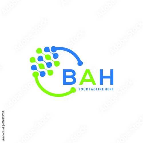 BAH logo design initial creative letter logo. BAH unique letter logo design. BAH vector logo simple. elegant and luxurious, technology logo shape.