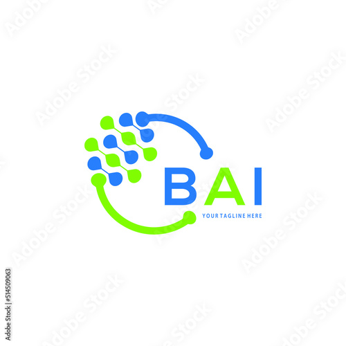 BAI logo design initial creative letter logo. BAI unique letter logo design. BAI vector logo simple. elegant and luxurious, technology logo shape.