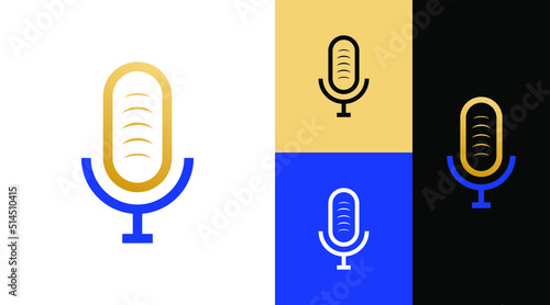 Bread Podcast Mic Logo Design Concept