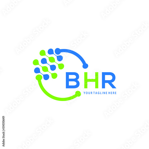 BHR logo design initial creative letter logo.BHR unique letter logo design.
BHR vector logo simple, elegant and luxurious,technology logo shape.  photo