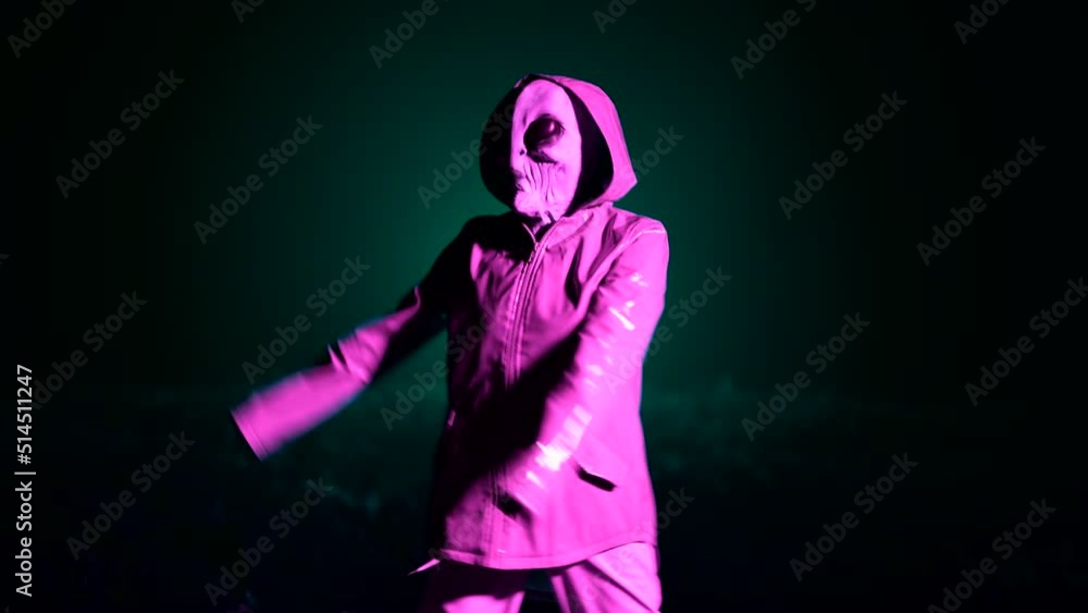 Hilarious alien dancing on dark backdrop. Funny meme footage of arrived ...