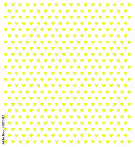 Love seamless pattern with yellow hearts on white background, love banner, cute card, concept of love, art, design for decoration, wrapping paper, print, fabric or textile, vector illustration