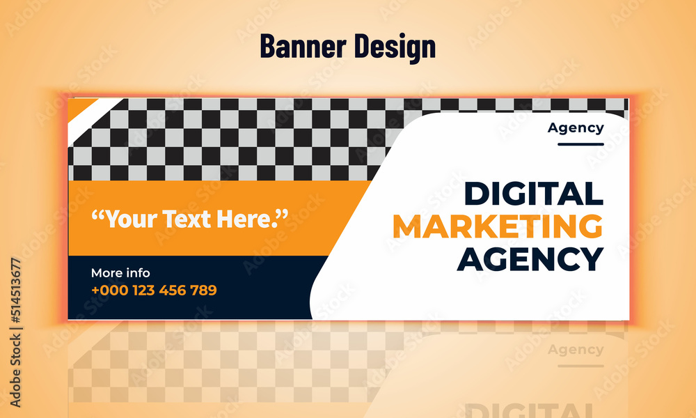 Obraz premium Digital Marketing Agency Business Banner Design. Modern Banner Vector Template. Layout Template
