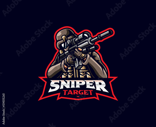 Sniper mascot logo design