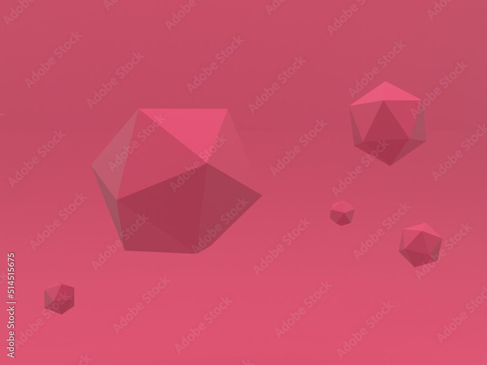 pink spherical polygons on a pink background. 3d render. 3d illustration pink spherical polygons on a pink background. 3d render. 3d illustration