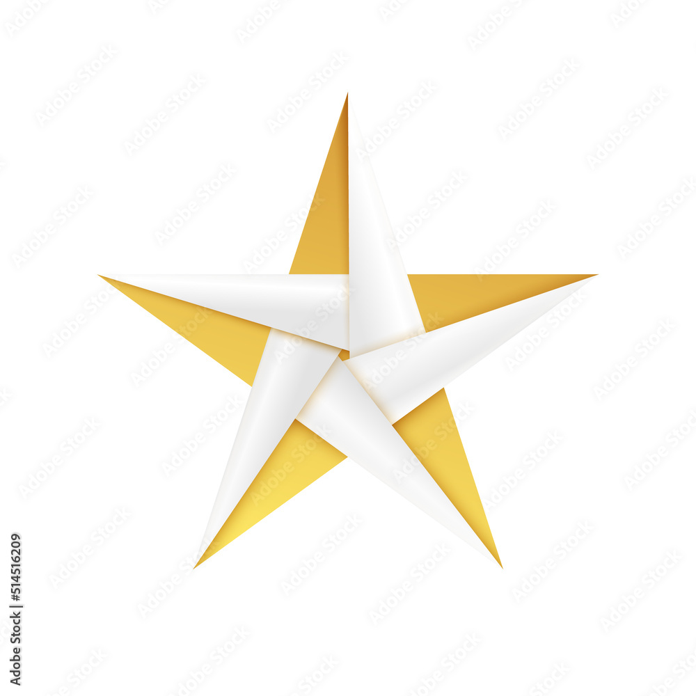 Obraz premium Golden Christmas star origami toy made of gold foil
