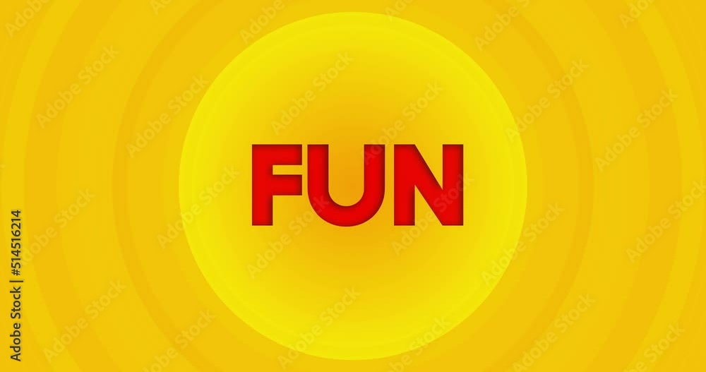 Fun text with yellow hot summer sun. Simple animation of a bright orange sunlight. Fun text with yellow hot summer sun. Simple animation of a bright orange sunlight.